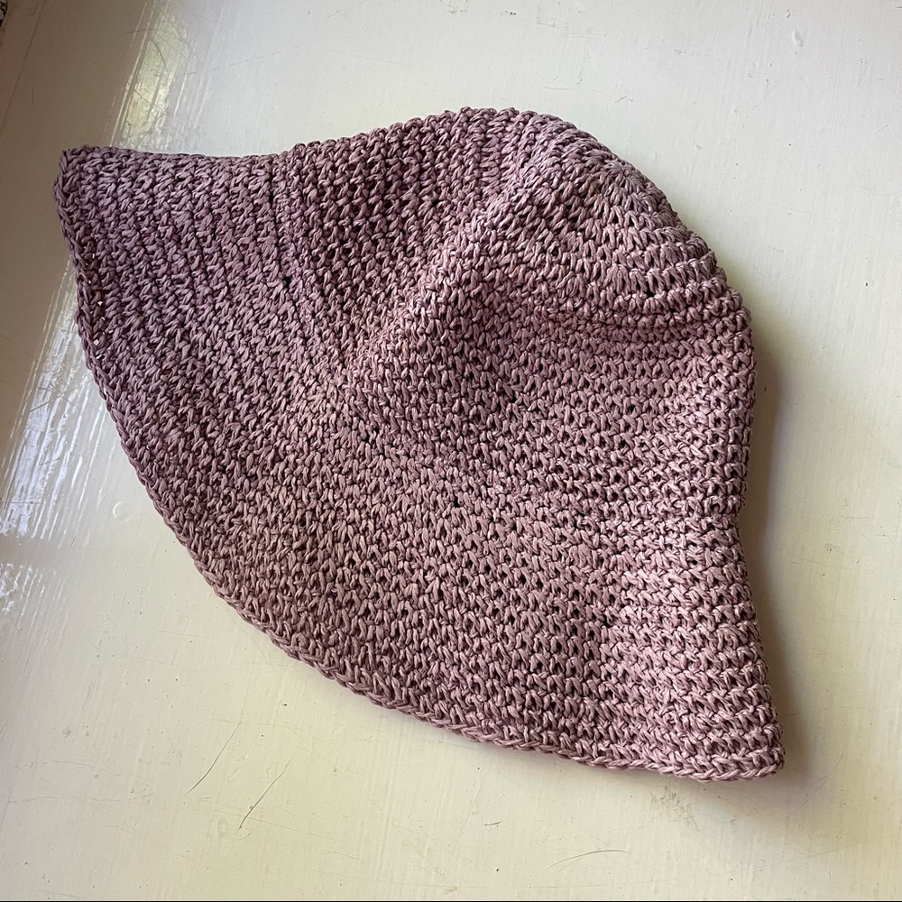 Urban outfitters lilac straw bucket hat